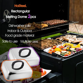 HaSteeL two-piece dome set for melting cheese and steaming