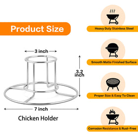 HaSteeL vertical roaster base supports a whole chicken for even heat