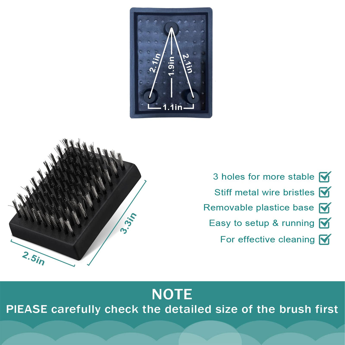 HaSteeL wire-bristle replacement head close-up showing durable cleaning power