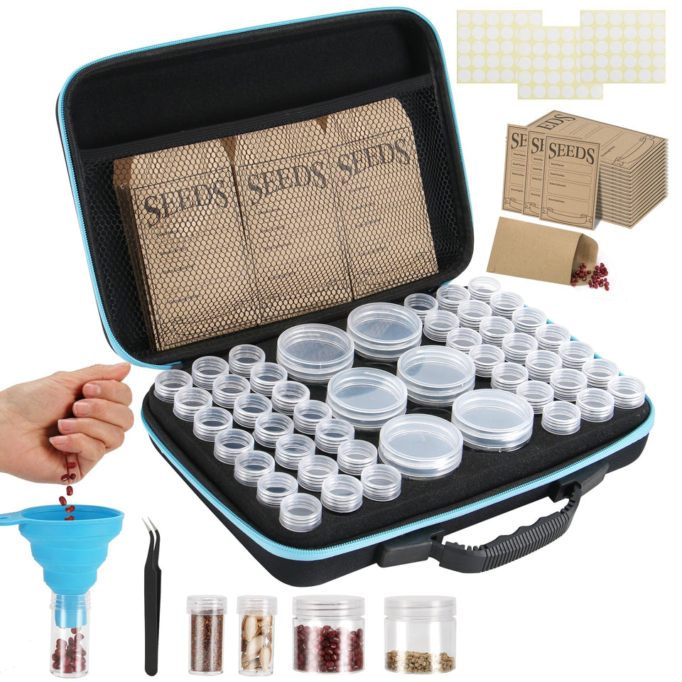 hasumcol 48-slot seed storage box with airtight containers for seed longevity