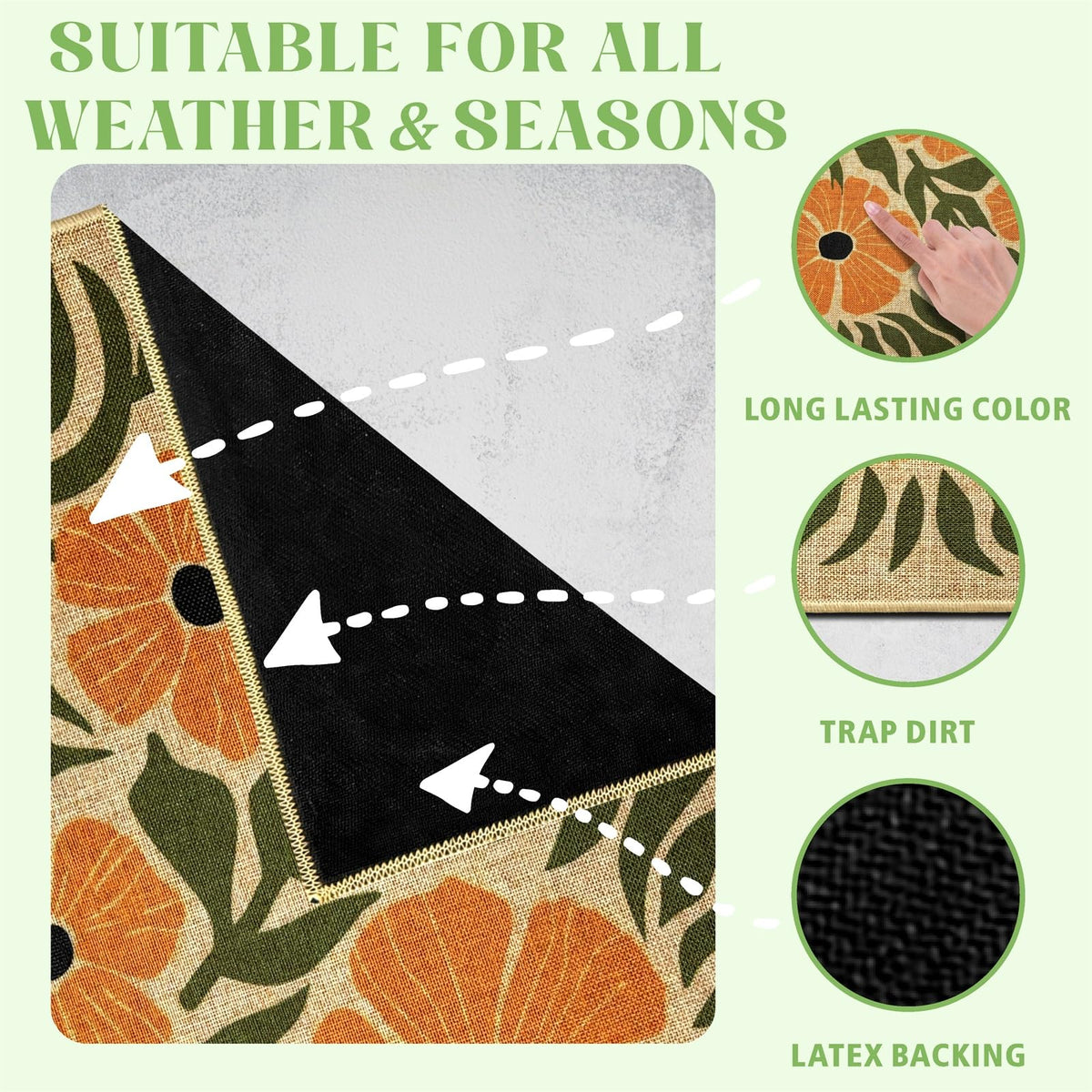 HATARU indoor outdoor entrance mat ready for porch or hallway use
