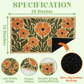 HATARU low profile entryway mat fits under most doors