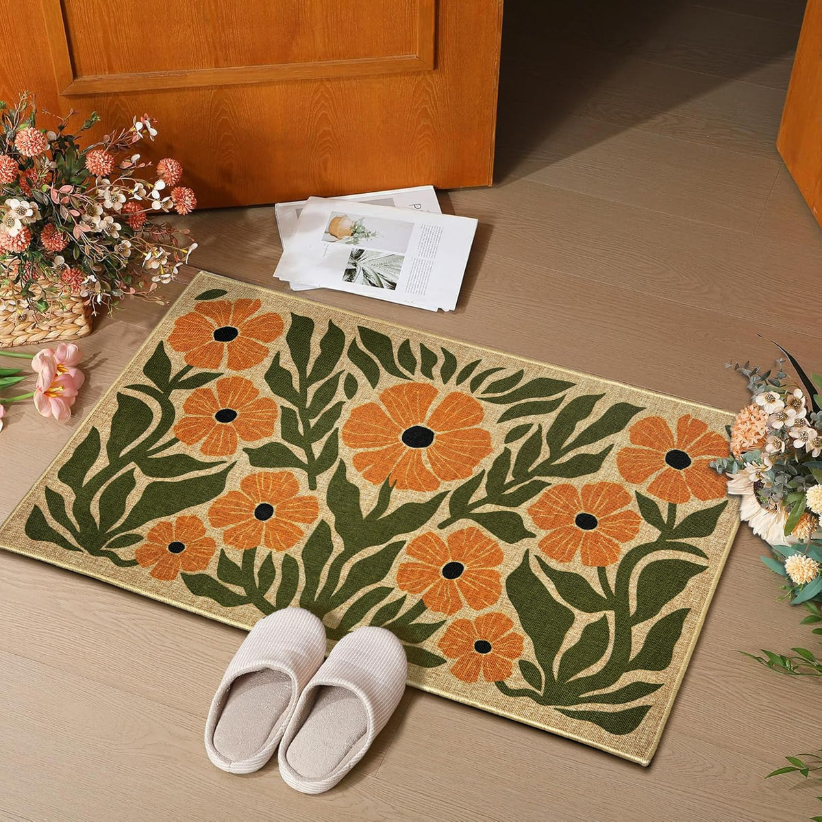 HATARU nonslip back front door mat preventing slips at the entrance