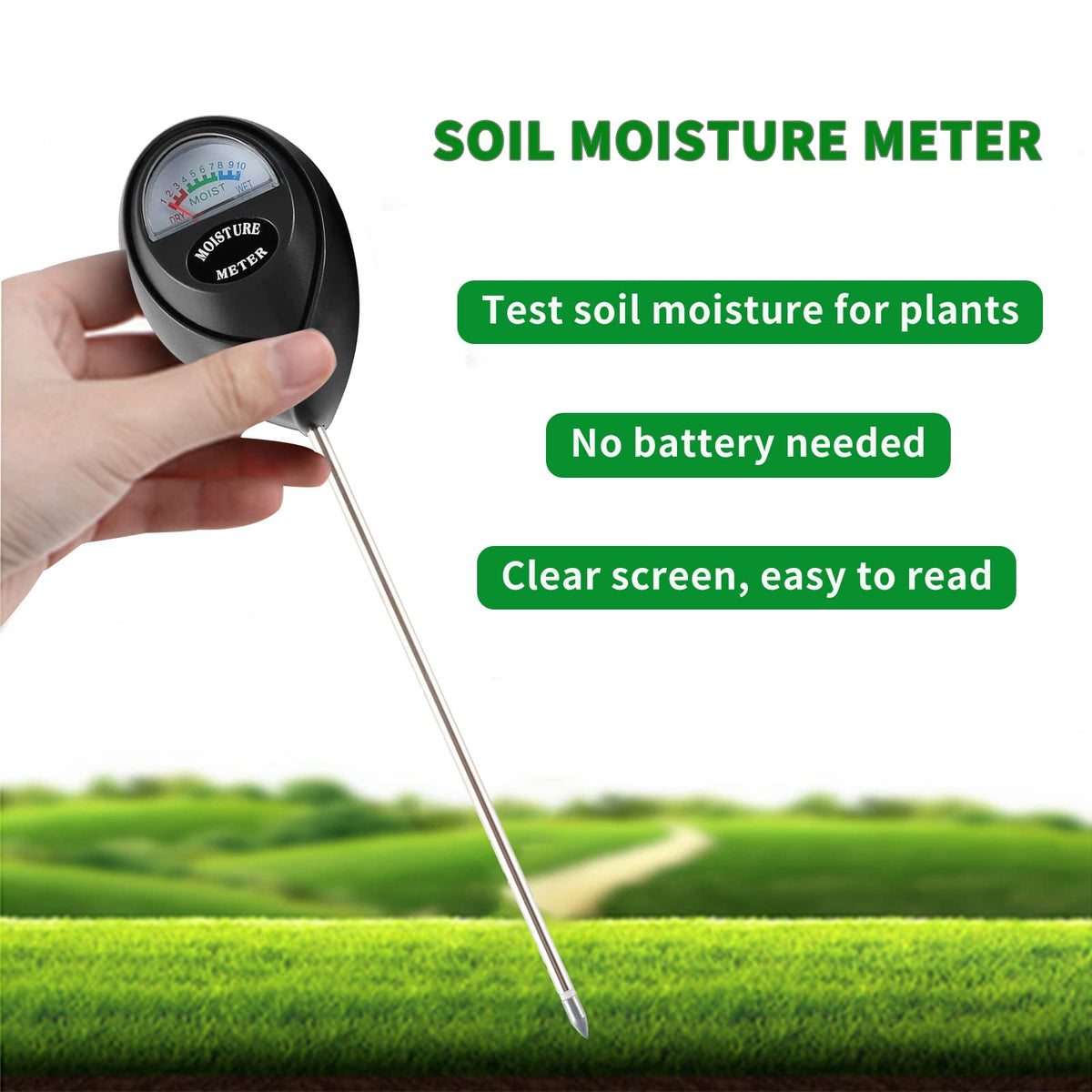 Hathdia battery-free meter with dial shows readings at a glance.