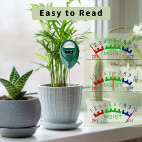 Hathdia easy-read dial moisture meter provides instant soil feedback.