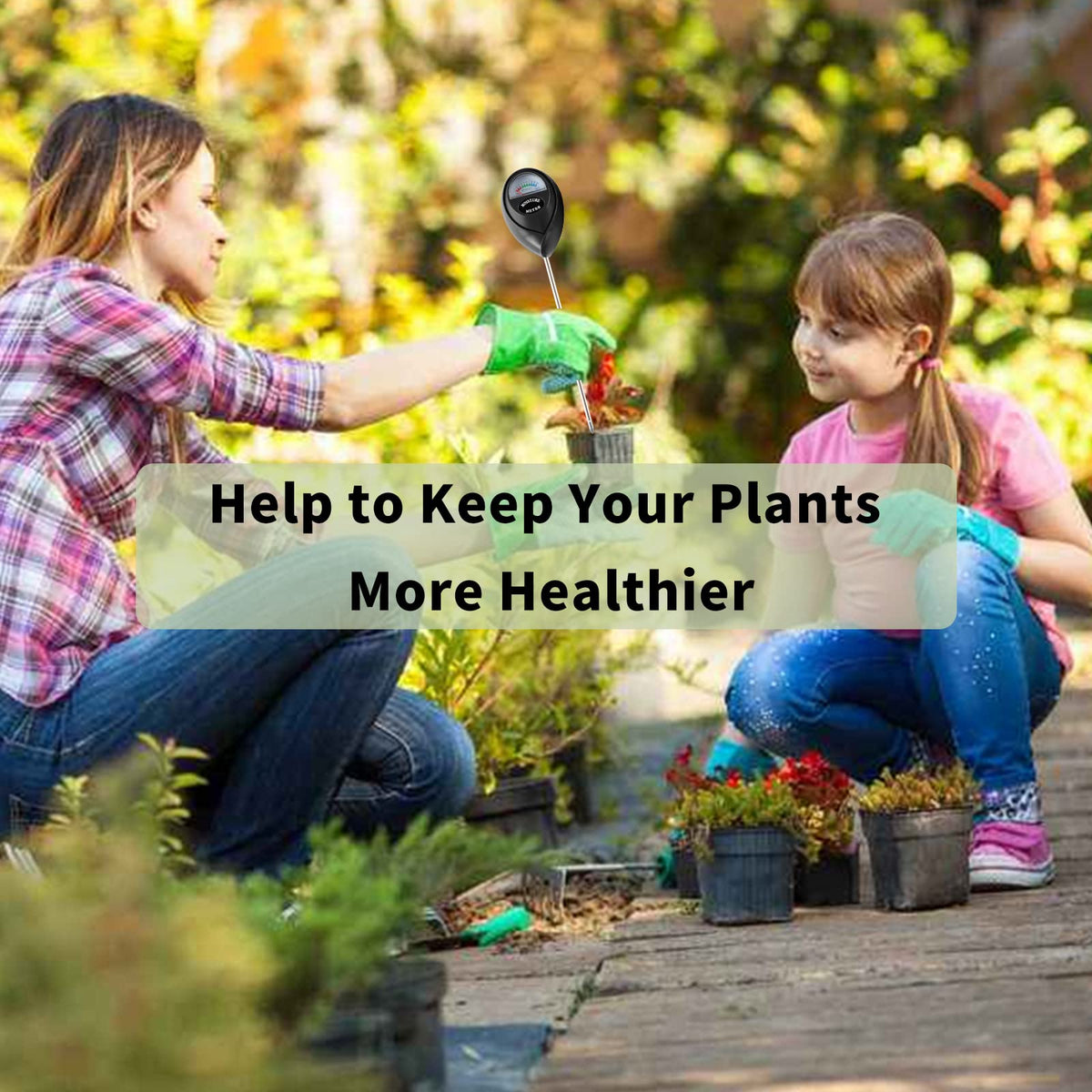 Hathdia soil moisture meter aids potted plant care in homes and gardens.