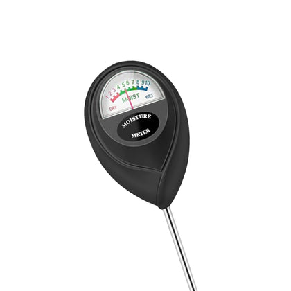 Hathdia soil moisture meter in soil provides quick watering guidance.