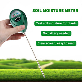 Hathdia soil moisture meter probe in soil demonstrates root-level moisture testing.