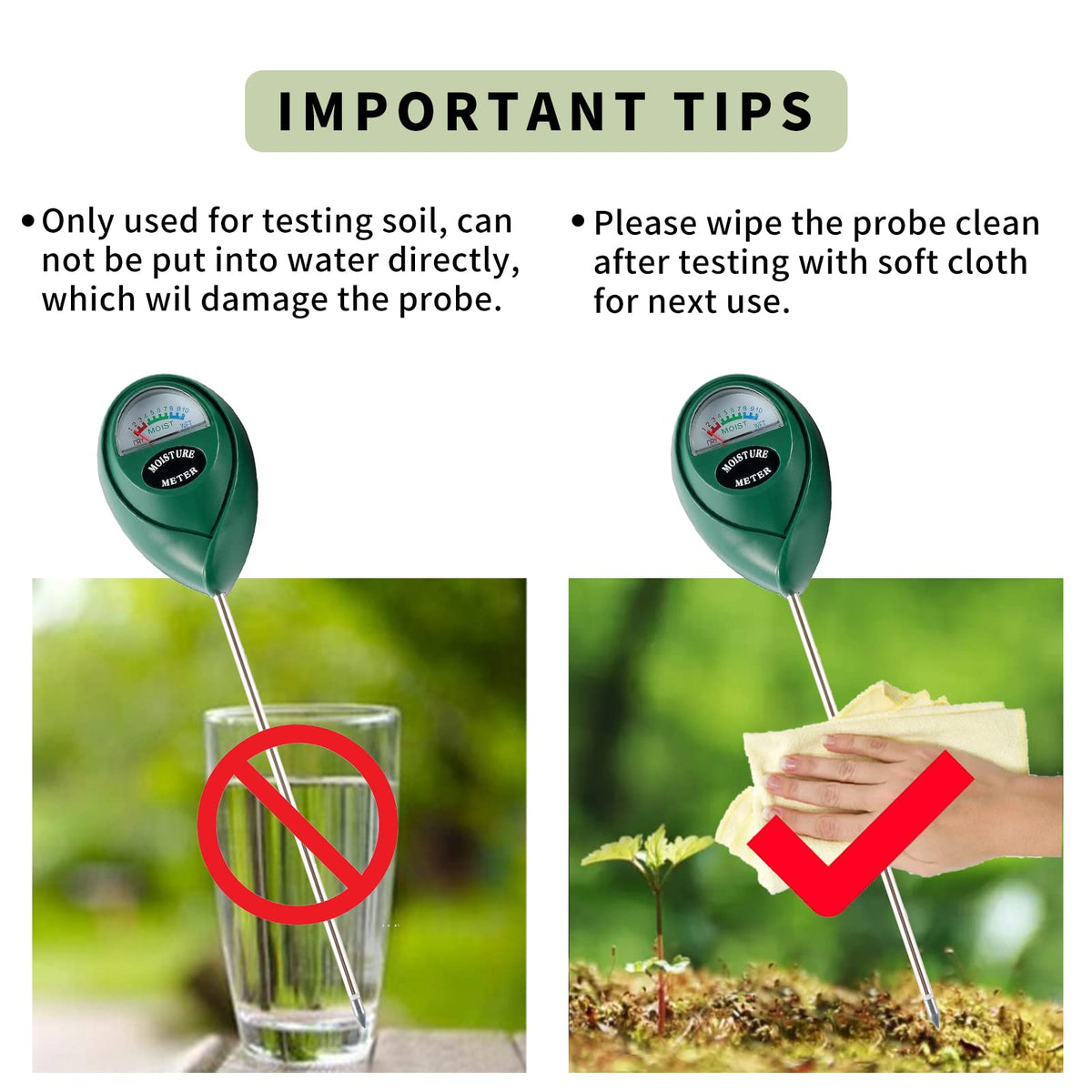 Hathdia two-pack plant moisture meter keeps multiple plants hydrated.
