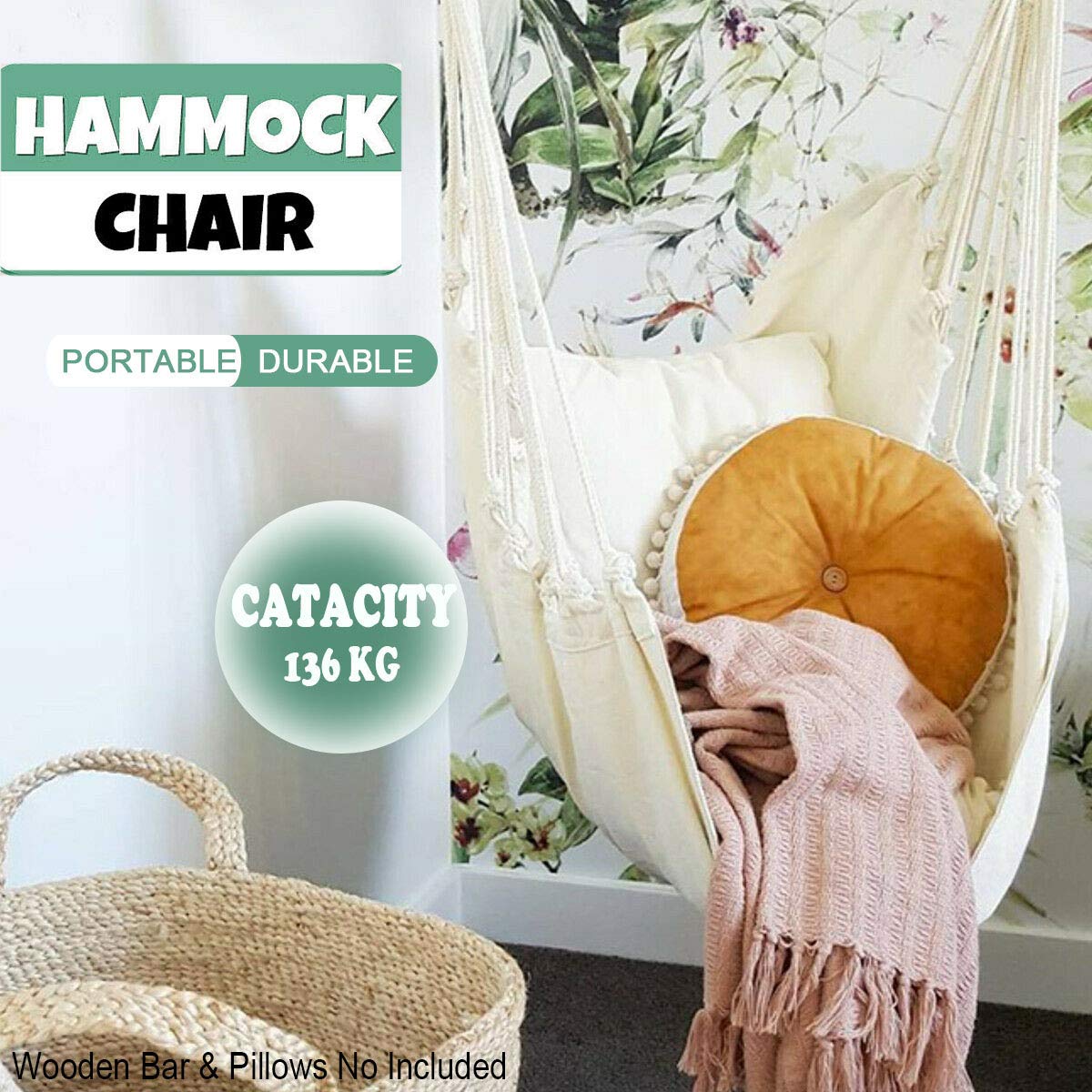 Hatisan hammock chair cotton-weave fabric closeup showing durable texture