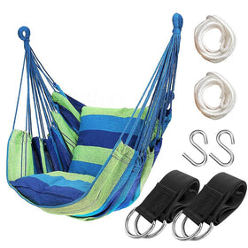 Hatisan hammock chair green front view for relaxed outdoor lounging