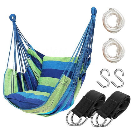 Hatisan hammock chair green front view for relaxed outdoor lounging