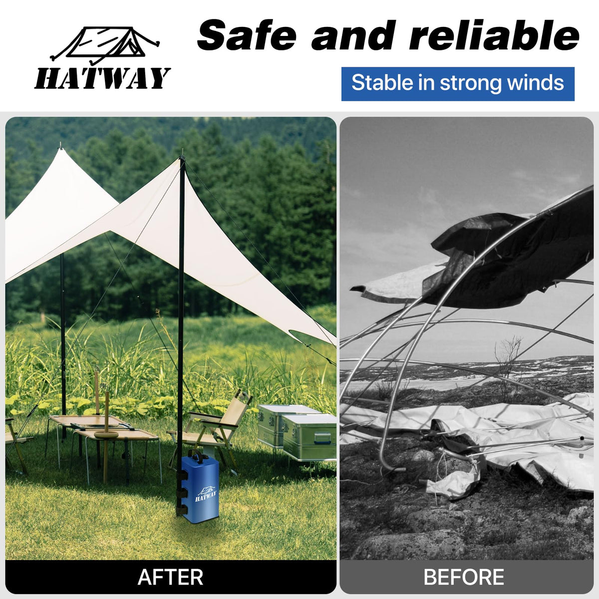 Hatway hook-and-loop straps simplify installation without extra rope