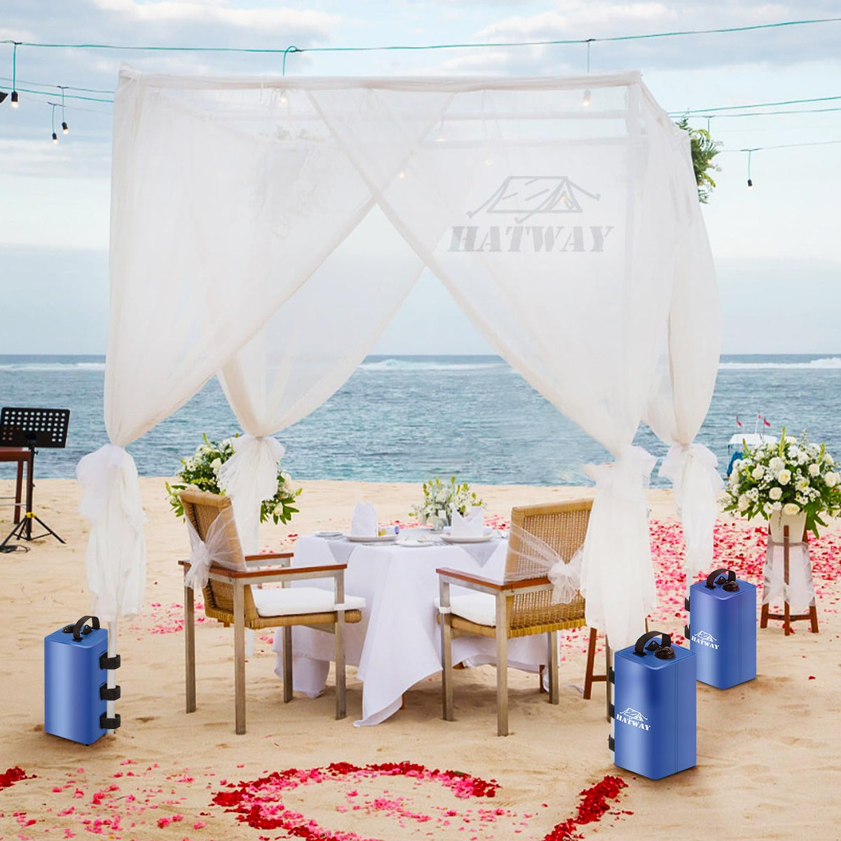 Hatway pop-up canopy stability for windy beach days