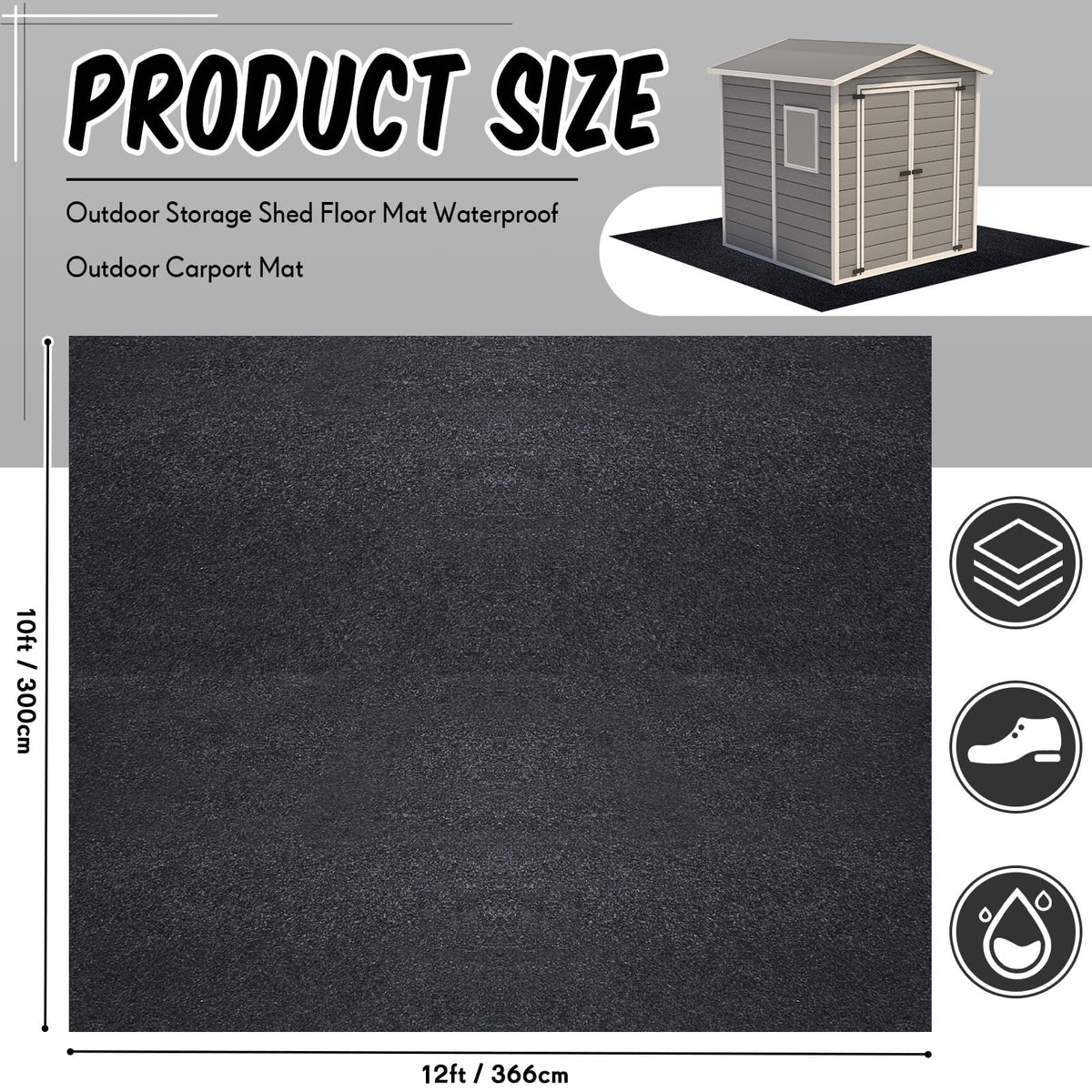 Haull Shed Floor Mat non-slip top keeps items secure on wet surfaces