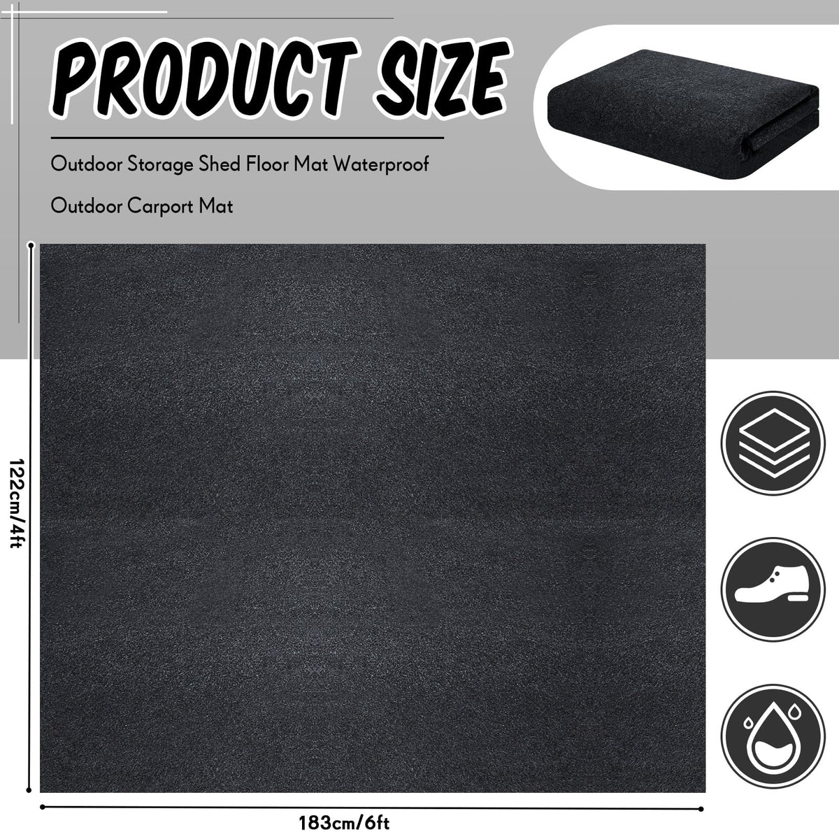 Haull shed floor mat waterproof-back design protects floors from moisture