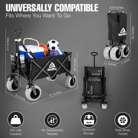 Haulwell Beach Wagon foam-filled wheels roll smoothly over sand, turf, and sidewalks