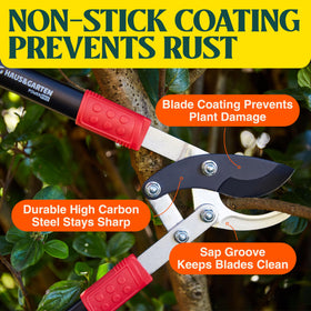Haus and Garten PowerPRO loppers ergonomic design aids reduced fatigue.