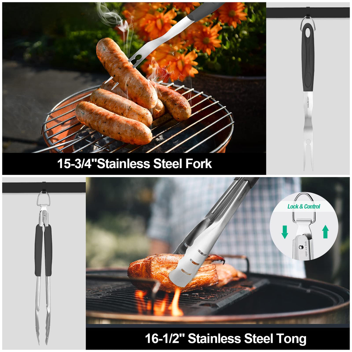 HAUSHOF silicone basting brush delivers even sauce application on meats and veggies.