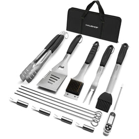 HAUSHOF large grilling spatula with serrated edge for easy flipping and added leverage.