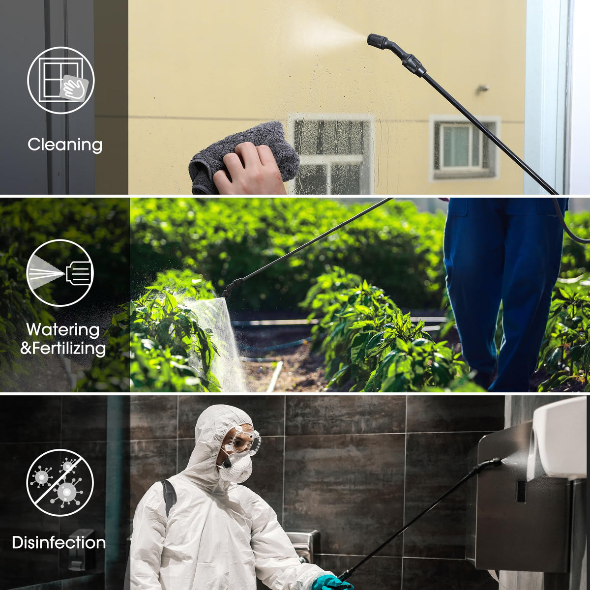 HAUSHOF one-button continuous spray reduces manual pumping effort