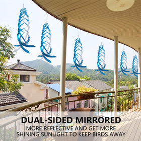 Hausse bird reflector spiral silver shines in sunlight to deter pests.