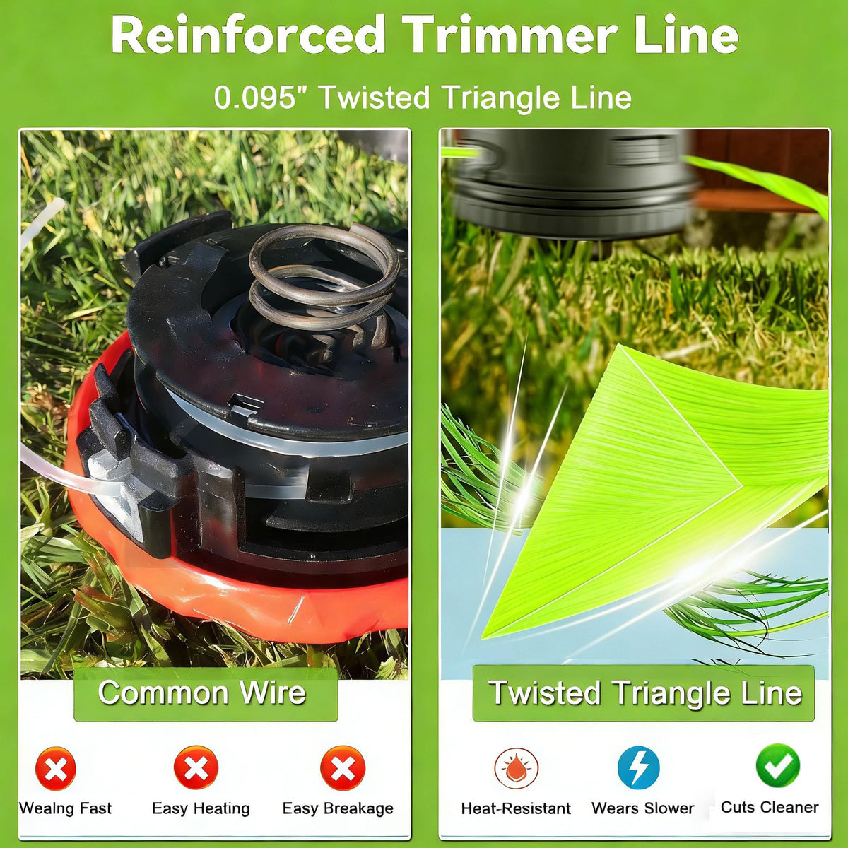 14 ft trimmer line with fast-positioning design on HAUYUTAIS head.
