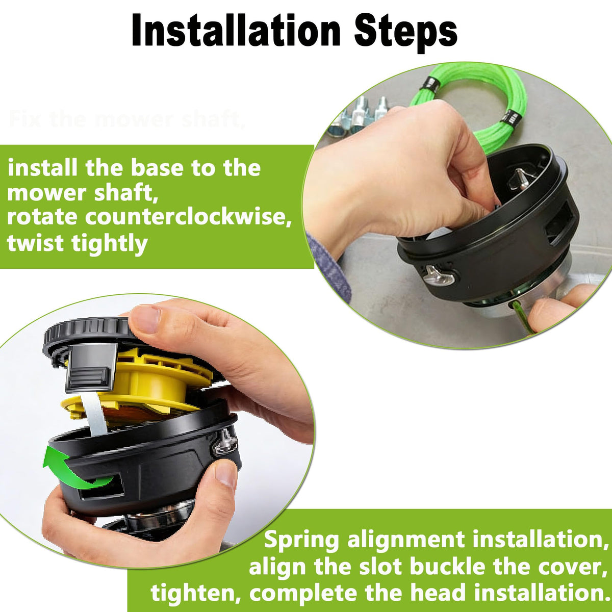 360-degree rotating knob enables smooth line release on the head.