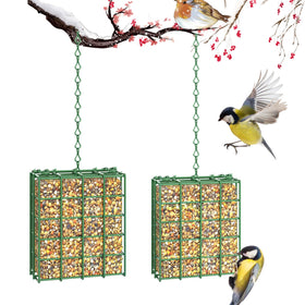 HAVENATURE bird feeder 2-pack hung outdoors attracts diverse woodpeckers and songbirds
