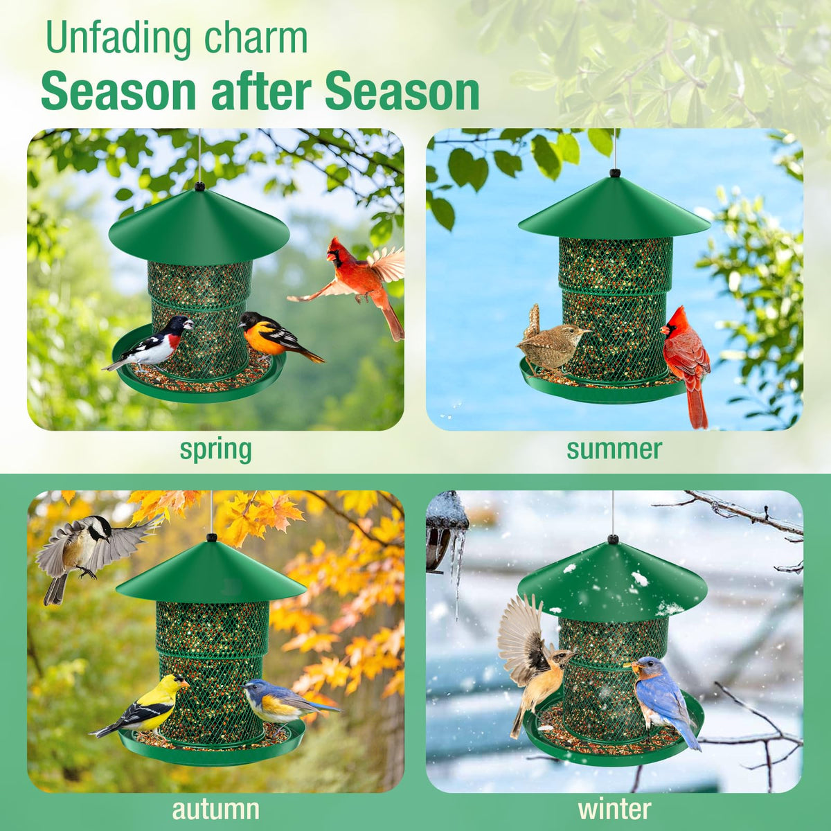 HAVENATURE Large seed capacity 3.7 lb supports extended feeding