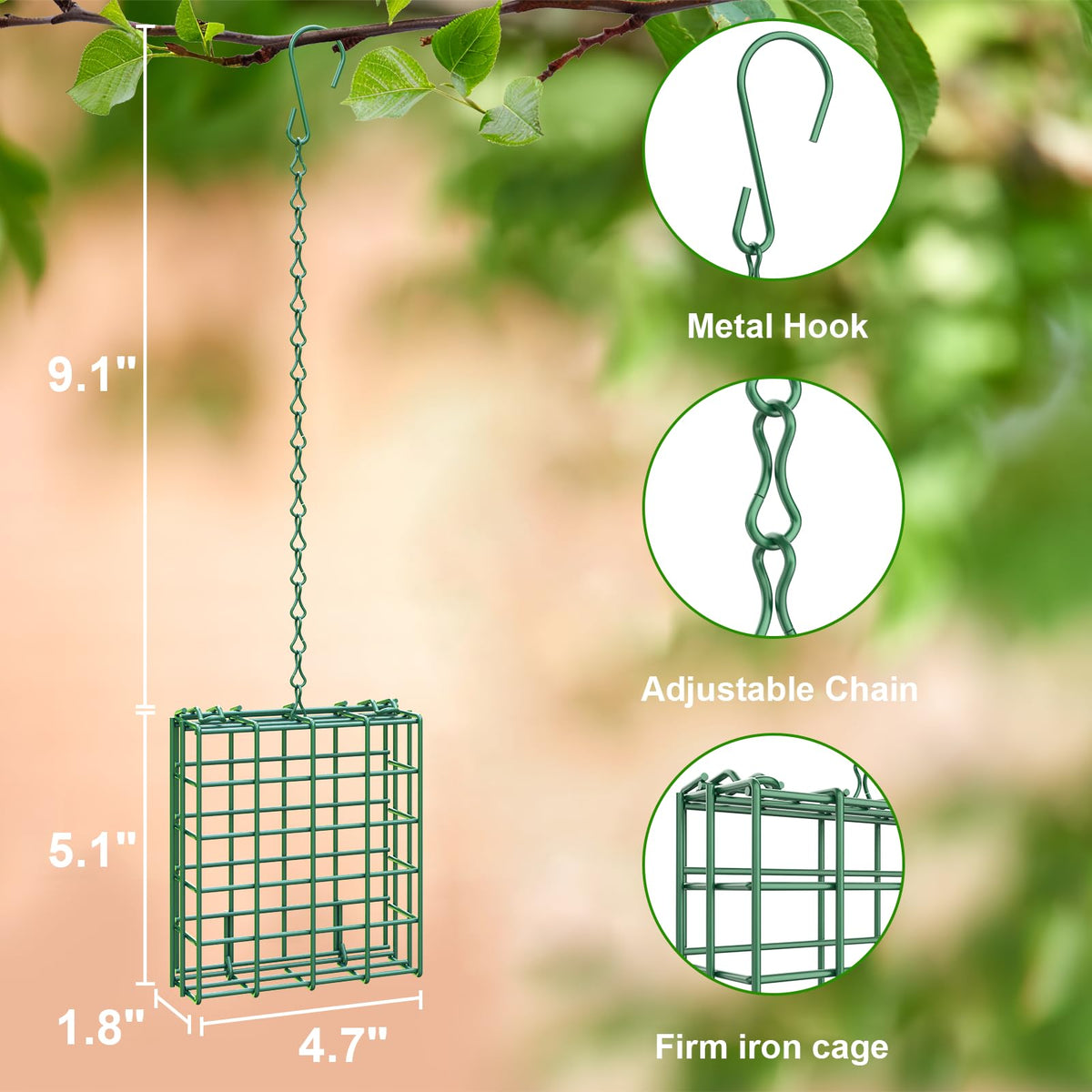 HAVENATURE metal hook mounting provides sturdy outdoor installation