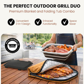 Havenity foldable cutting board demonstrating space-saving prep at the campsite.