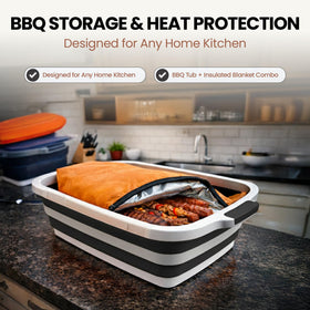 Havenity marinating container with lid for safe outdoor ingredient storage.