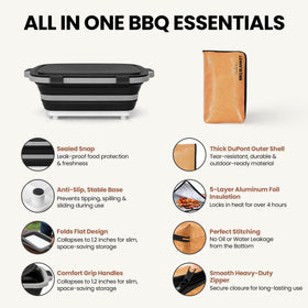 Havenity meal prep tub in extended size used for marinating and organizing ingredients outdoors.