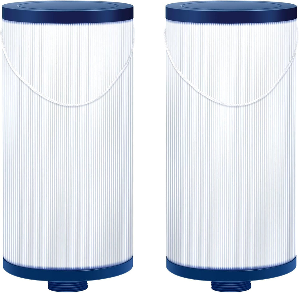 Havuzpas FC-2402 hot tub filter close-up highlights durable pleated media for clear water.