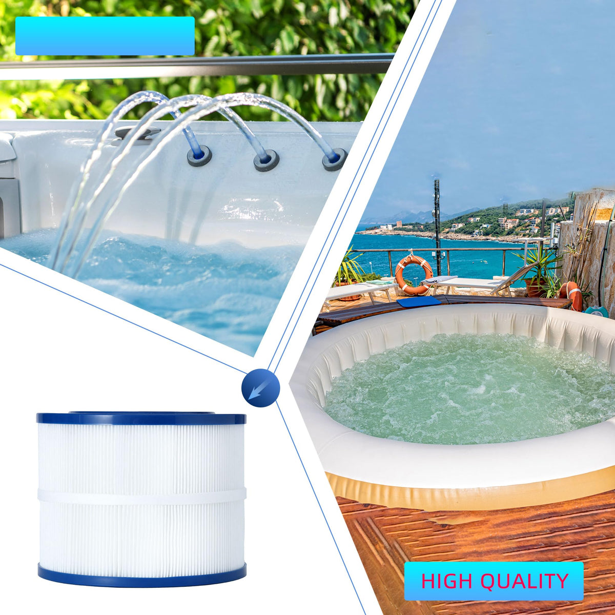 Havuzpas Wellspring 10-00282 in use in a hot tub demonstrates steady filtration