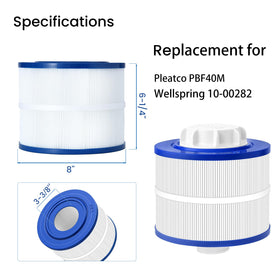 Havuzpas Wellspring 10-00282 spa filter close-up highlights coreless design for easy handling