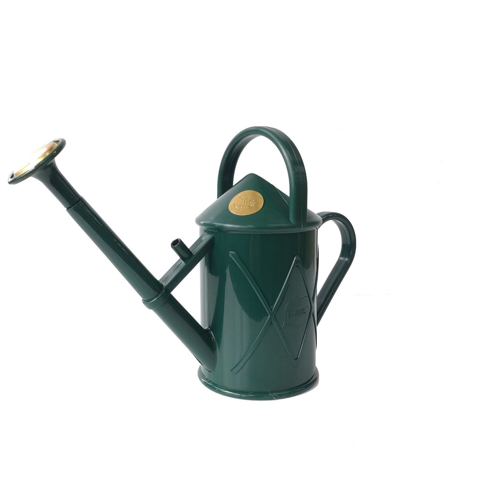 Haws Bartley Burbler indoor plastic watering can side view for precise indoor watering