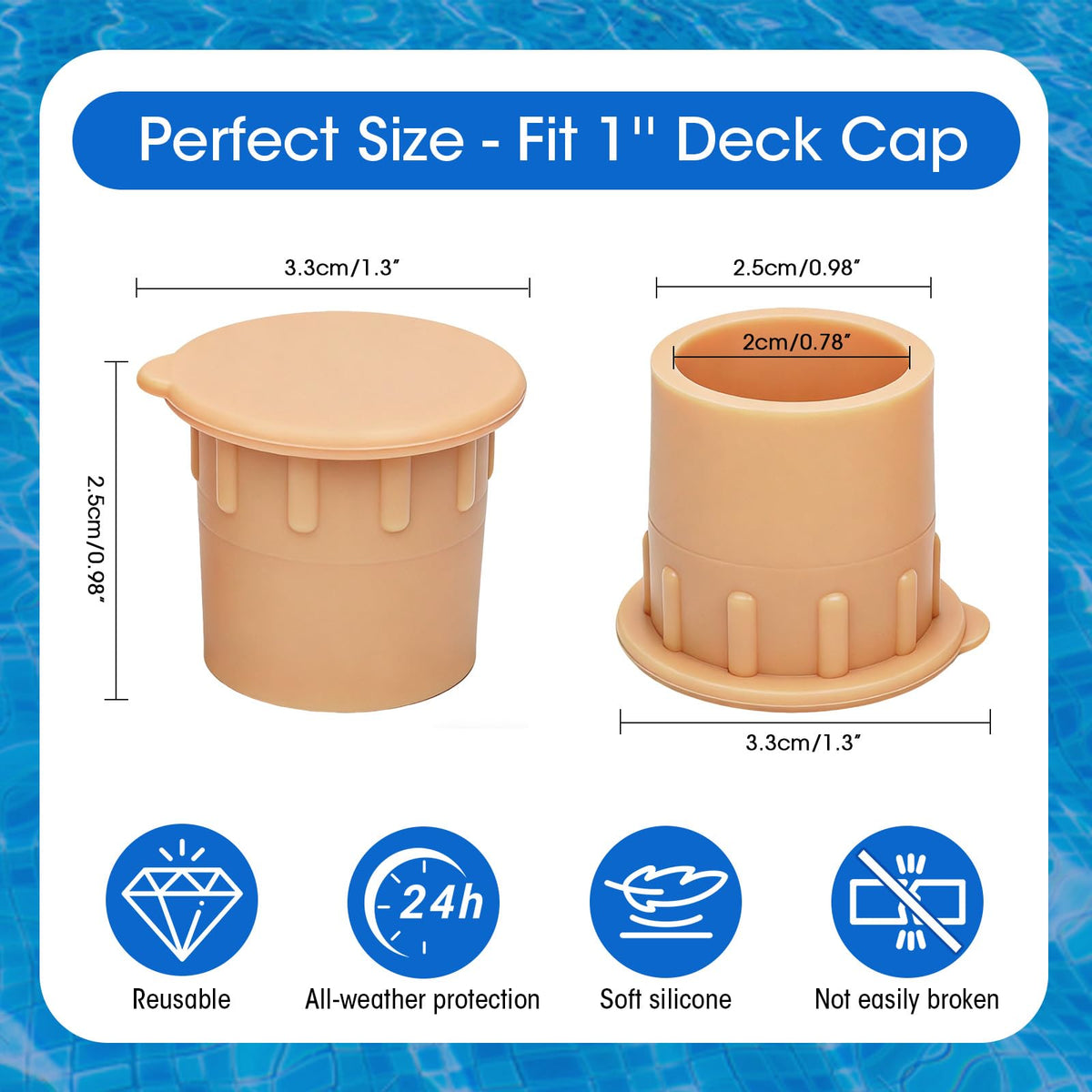 Haxmdfa deck hole cap flush-fit boosts safety on wet surfaces