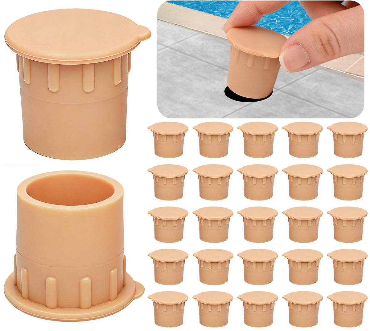 Haxmdfa silicone pool fence caps with pull tab for quick removal