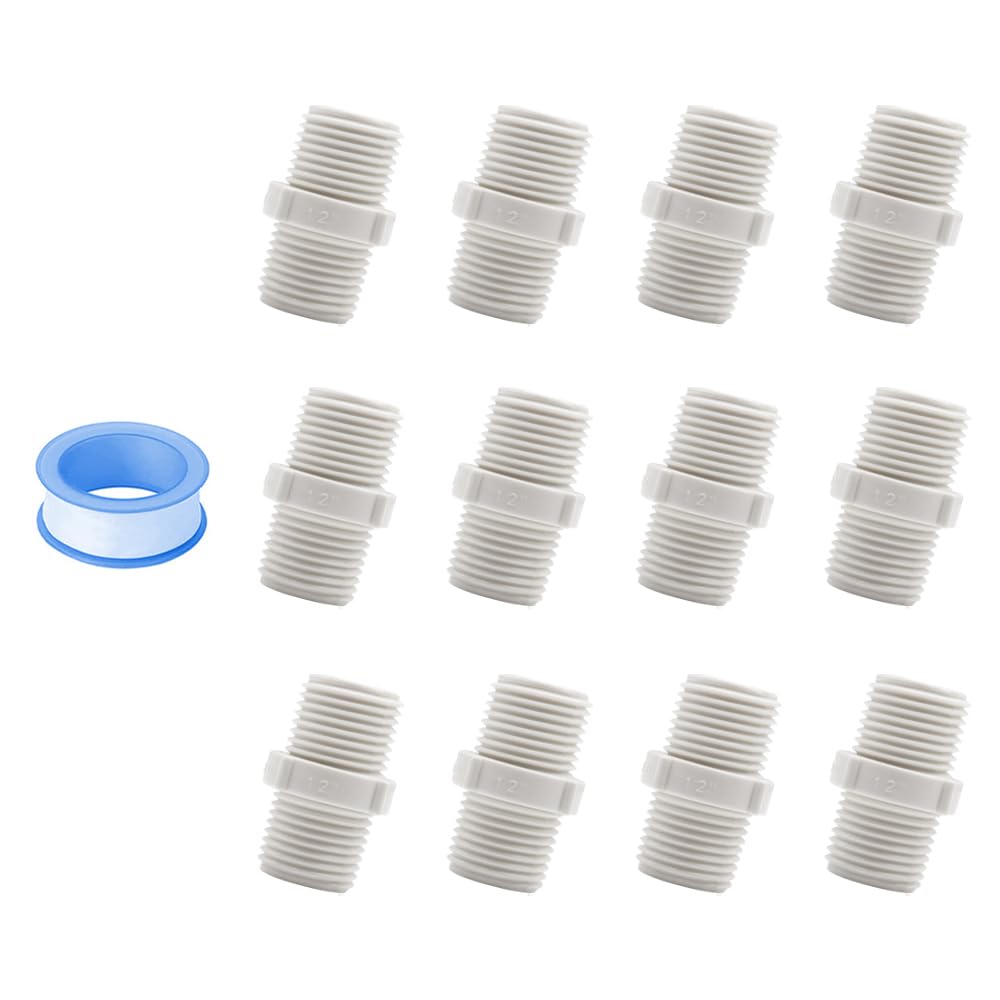 HayEastdor 12pcs 1/2 inch PVC nipple fittings set for irrigation connections