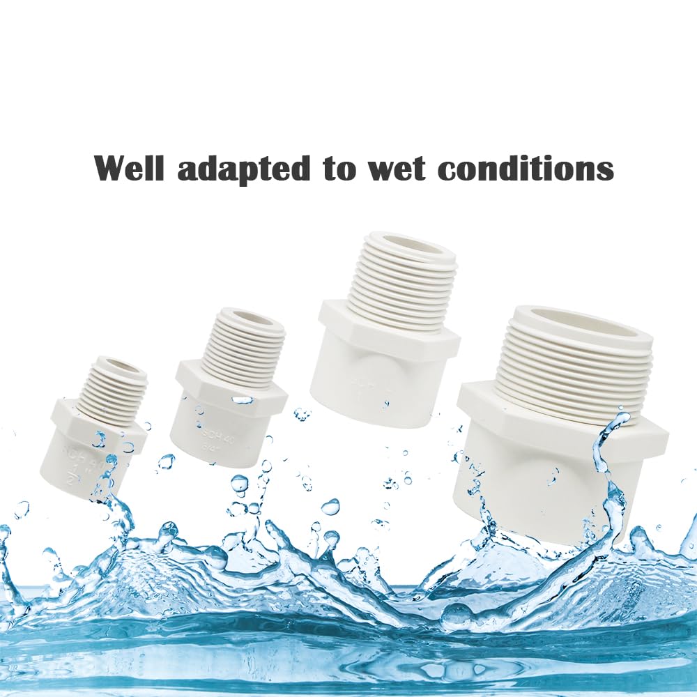 HayEastdor two-way PVC adapter with male-thread end for compatibility.