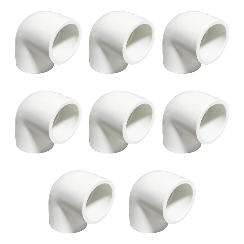HayEastdor 8 pack 3/4 inch PVC elbow fittings for irrigation connections.