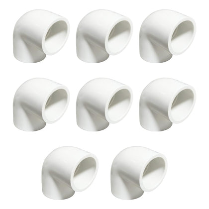 HayEastdor 8 pack 3/4 inch PVC elbow fittings for irrigation connections.