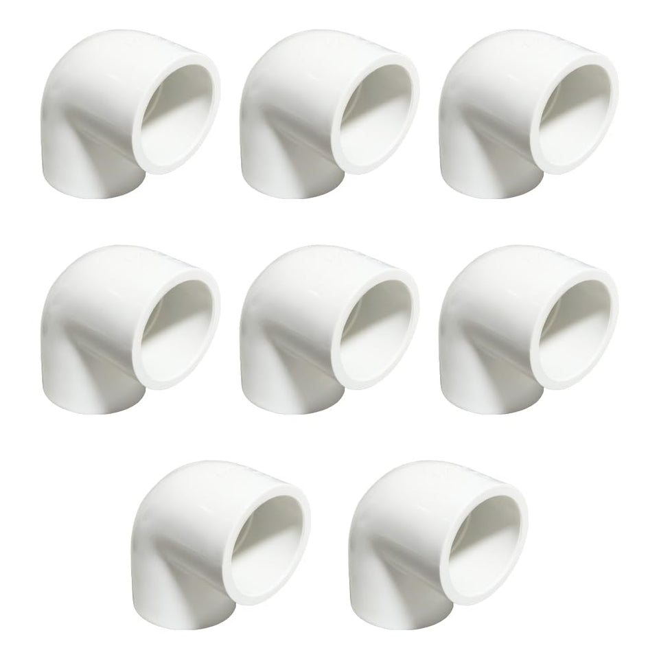 HayEastdor 8 pack 3/4 inch PVC elbow fittings for irrigation connections.