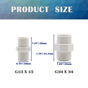 HayEastdor PVC nipple fitting with thread detail and G1/2 x G1/2