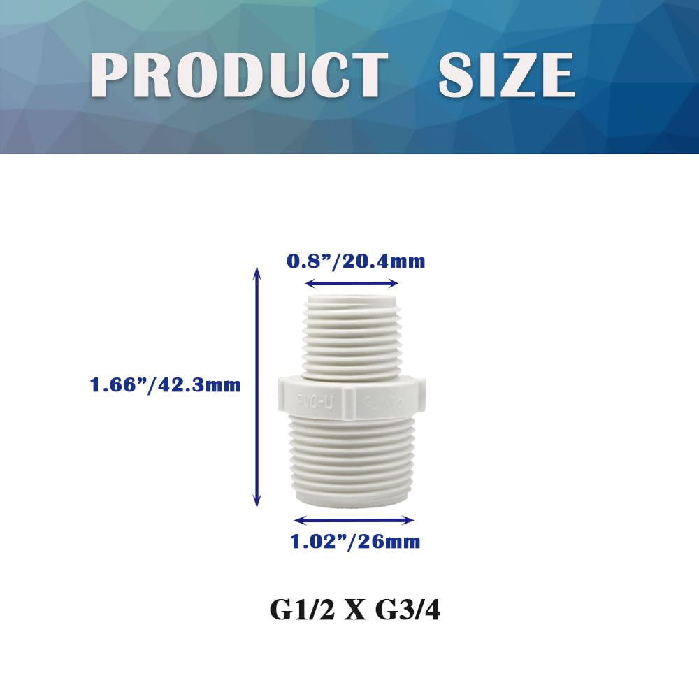 HayEastdor PVC nipple thread detail highlights durable male-to-male joints.