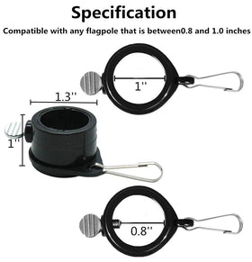 Hayodo metal clips secure the flagpole mount for outdoor durability