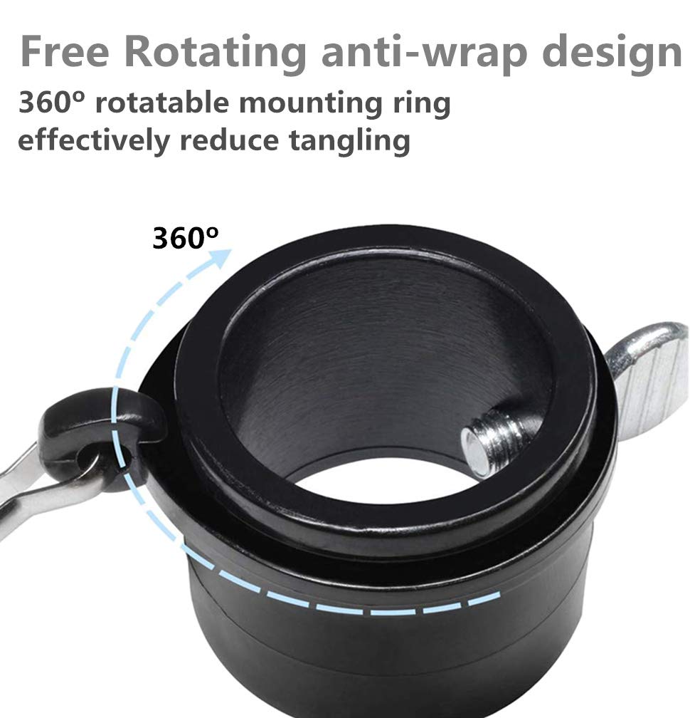 Hayodo rotating flapole mounting ring demonstrated on a pole for flexible movement