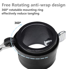Hayodo rotating flapole mounting ring demonstrated on a pole for flexible movement